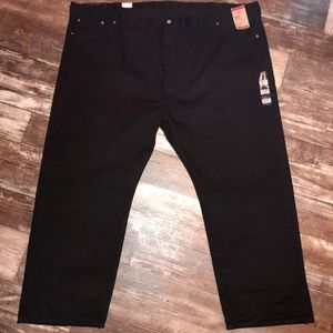 Levi's 501 Jeans Men's 56x30 Irregular Black Button Fly Stretch Straight Leg
